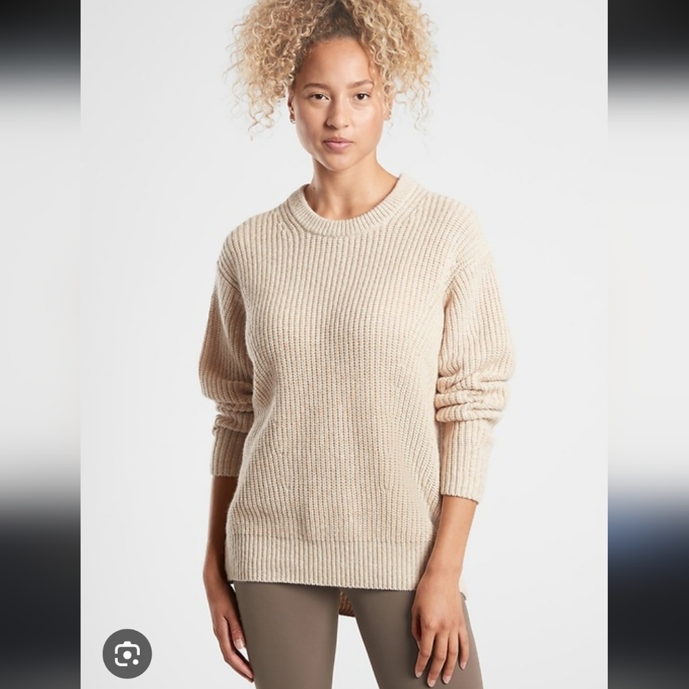 Athleta Cascades Crew Sweater Coconut Size S